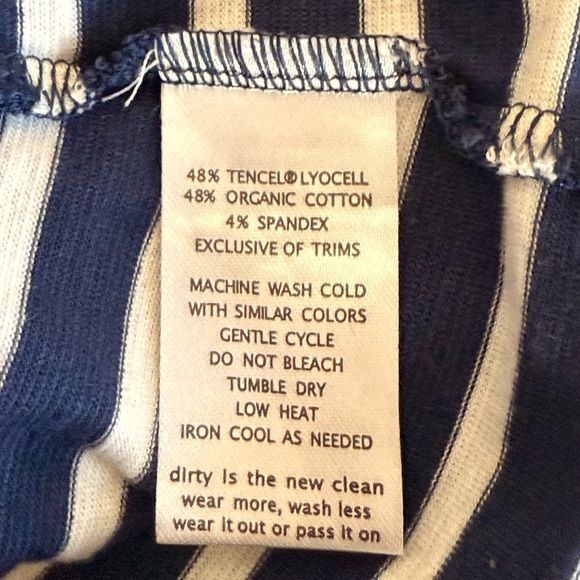 Toad & Co Blue Striped Sleeveless Organic Cotton Blend Midi Dress, size Medium - Picture 8 of 9